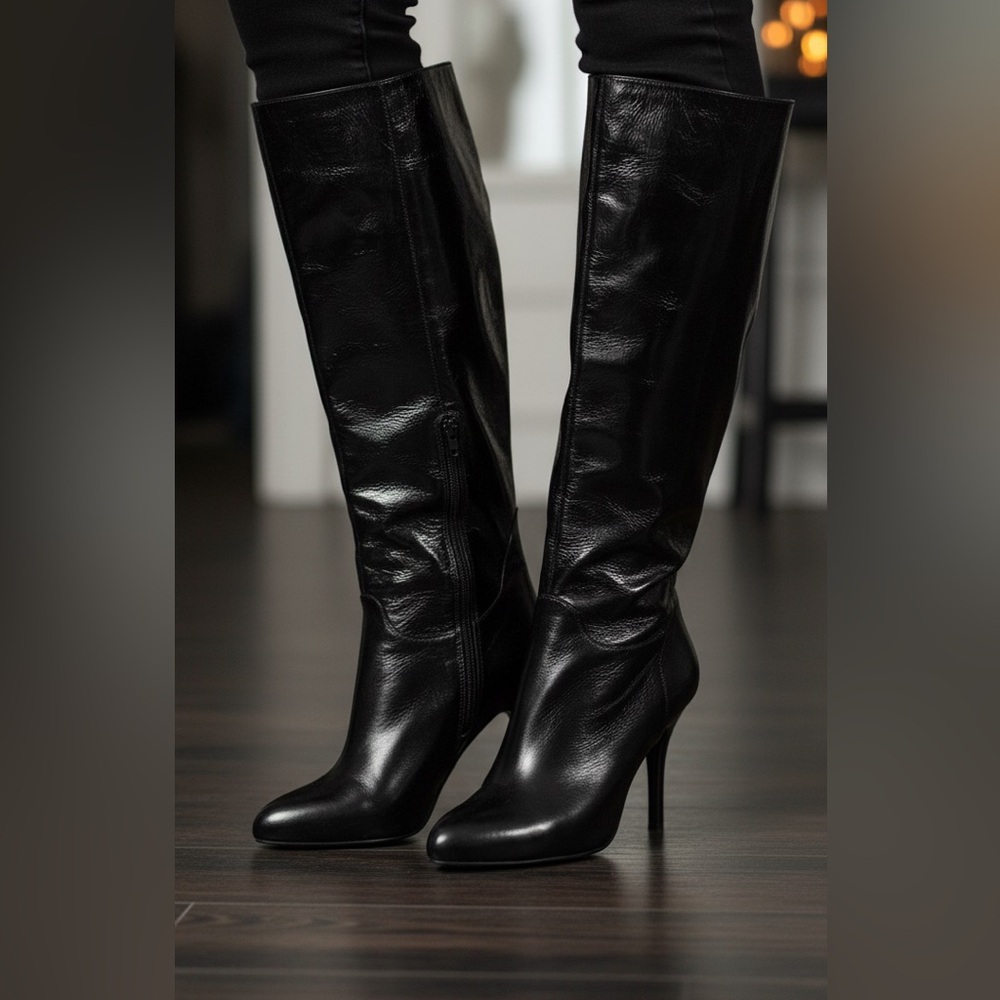 Nine West - Black Knee-High Stiletto Boots